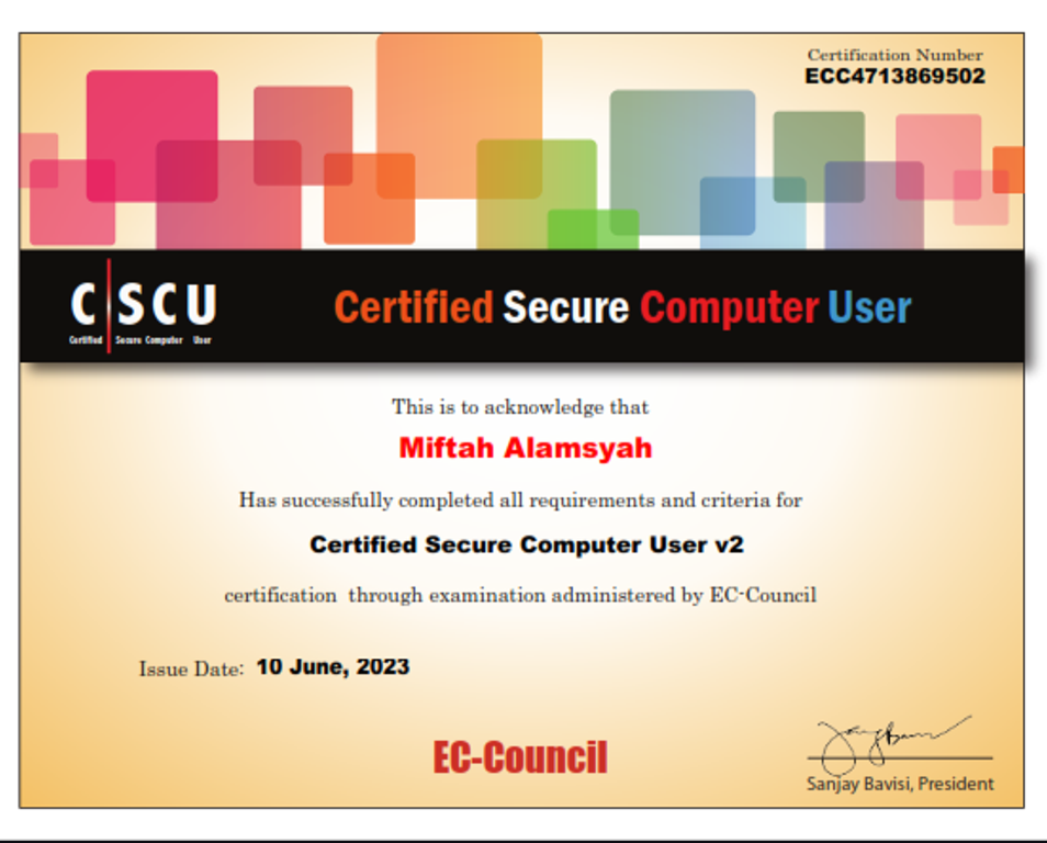 Certified Secure Computer User (CSCU) – EC-Council